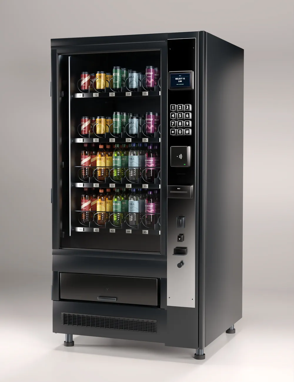 3D render of a drinks vending machine